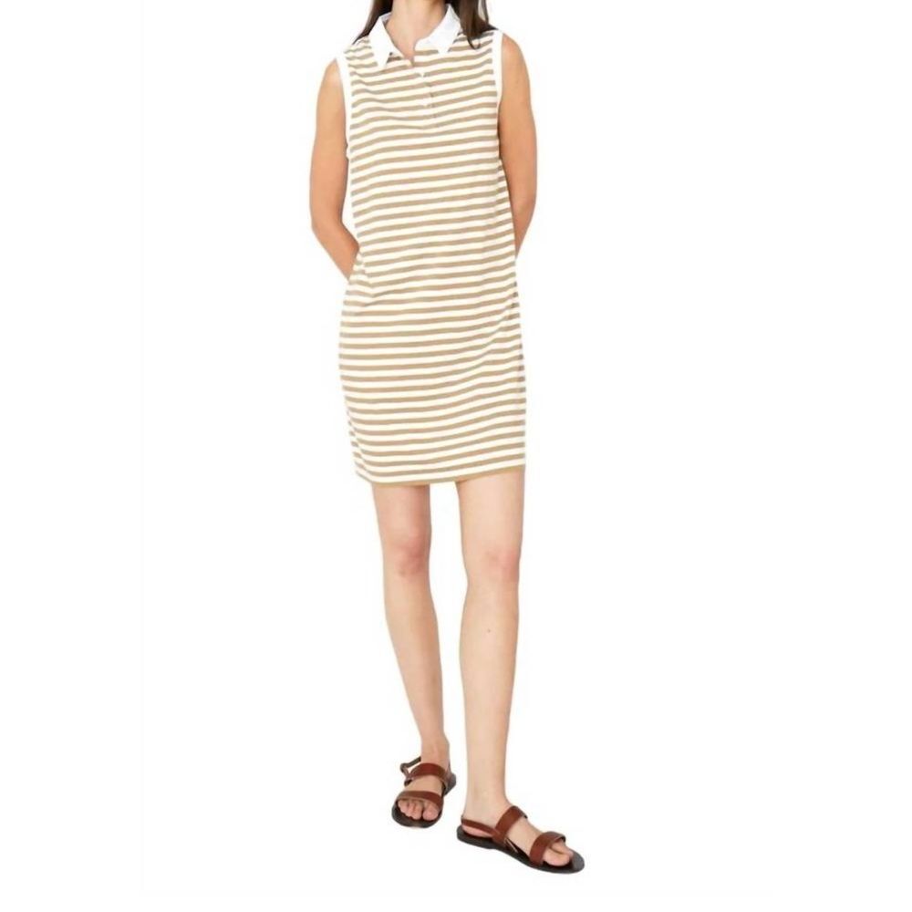 NEW KULE polo dress in white/beige